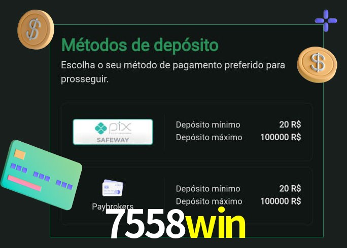O cassino 7558win oferece uma grande variedade de métodos de pagamento